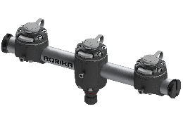Borika round rail with 3 mounting bases 350mm